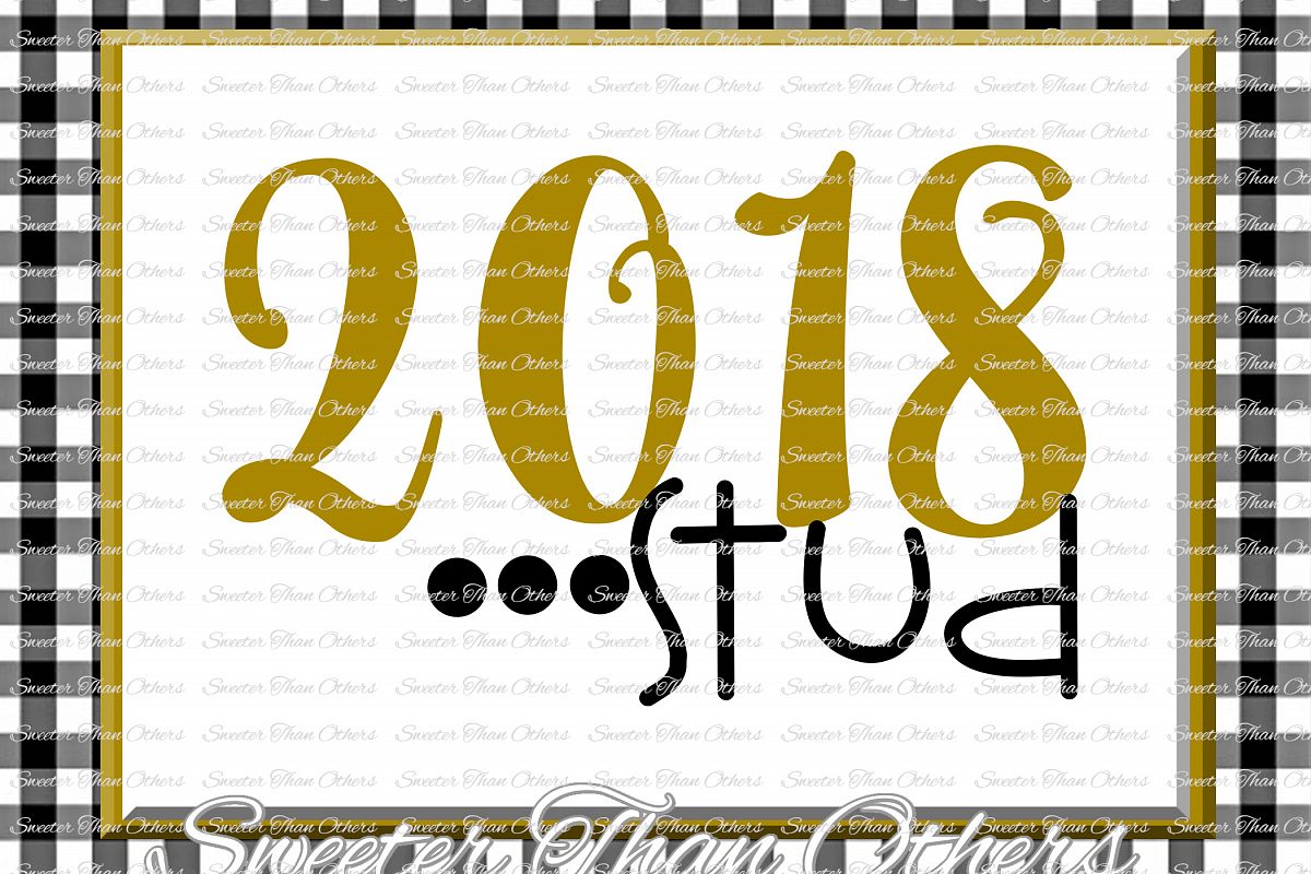 2018 Stud svg, New Year 2018 SVG example image 1