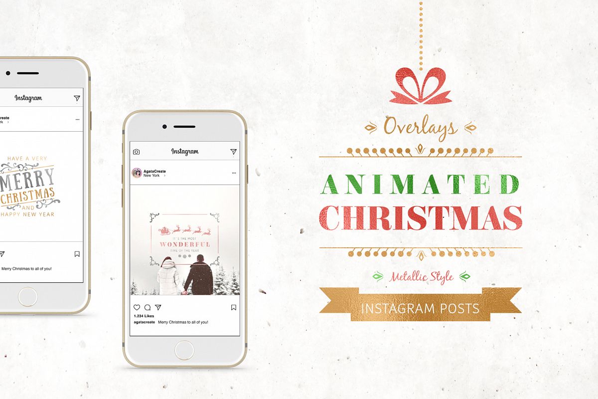 ANIMATED Christmas Posts Metallic Style example image 1