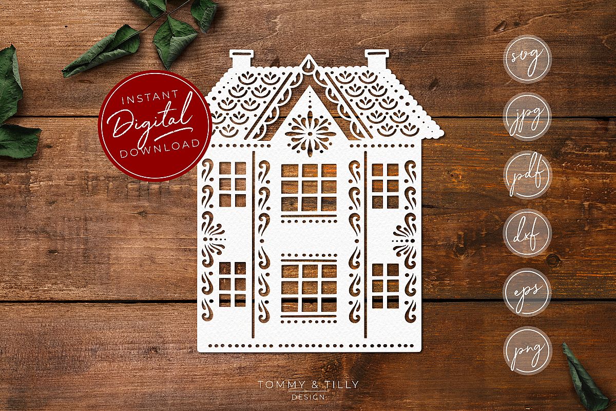 Gingerbread House - SVG EPS DXF PNG PDF JPG example image 1