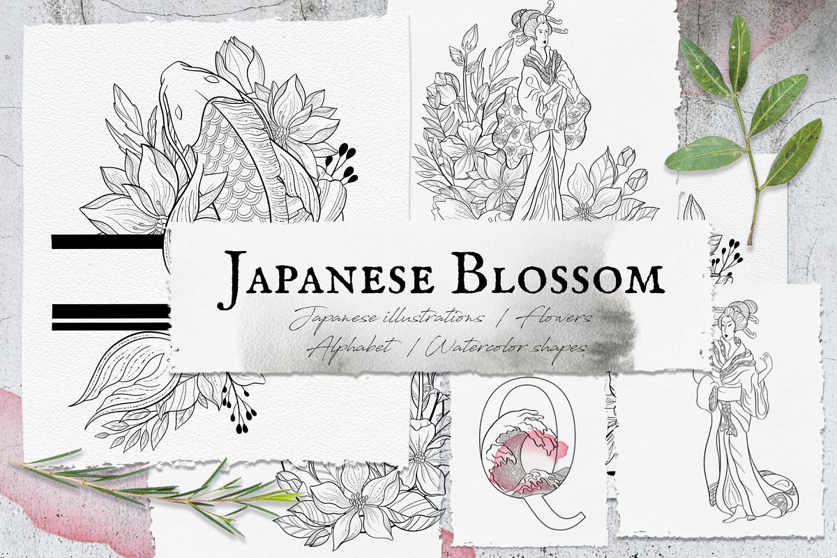 Japanese Blossom. Graphic Collection example image 1