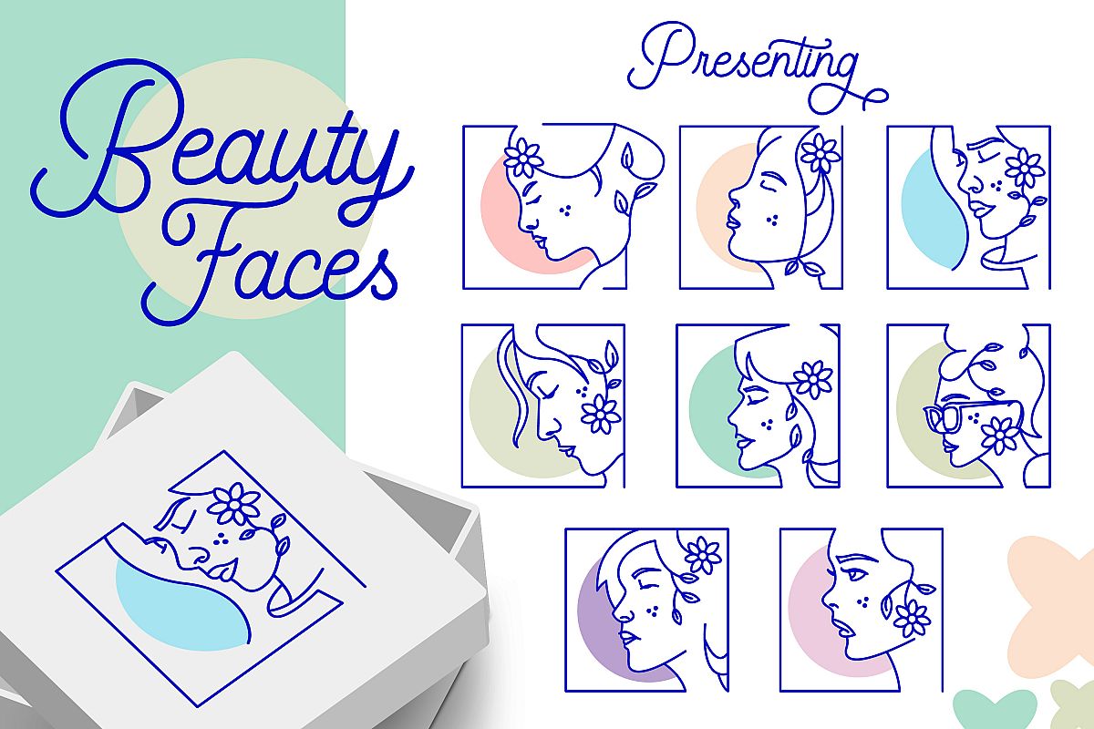 Minimal Beauty Product Faces Vector Designs example image 1