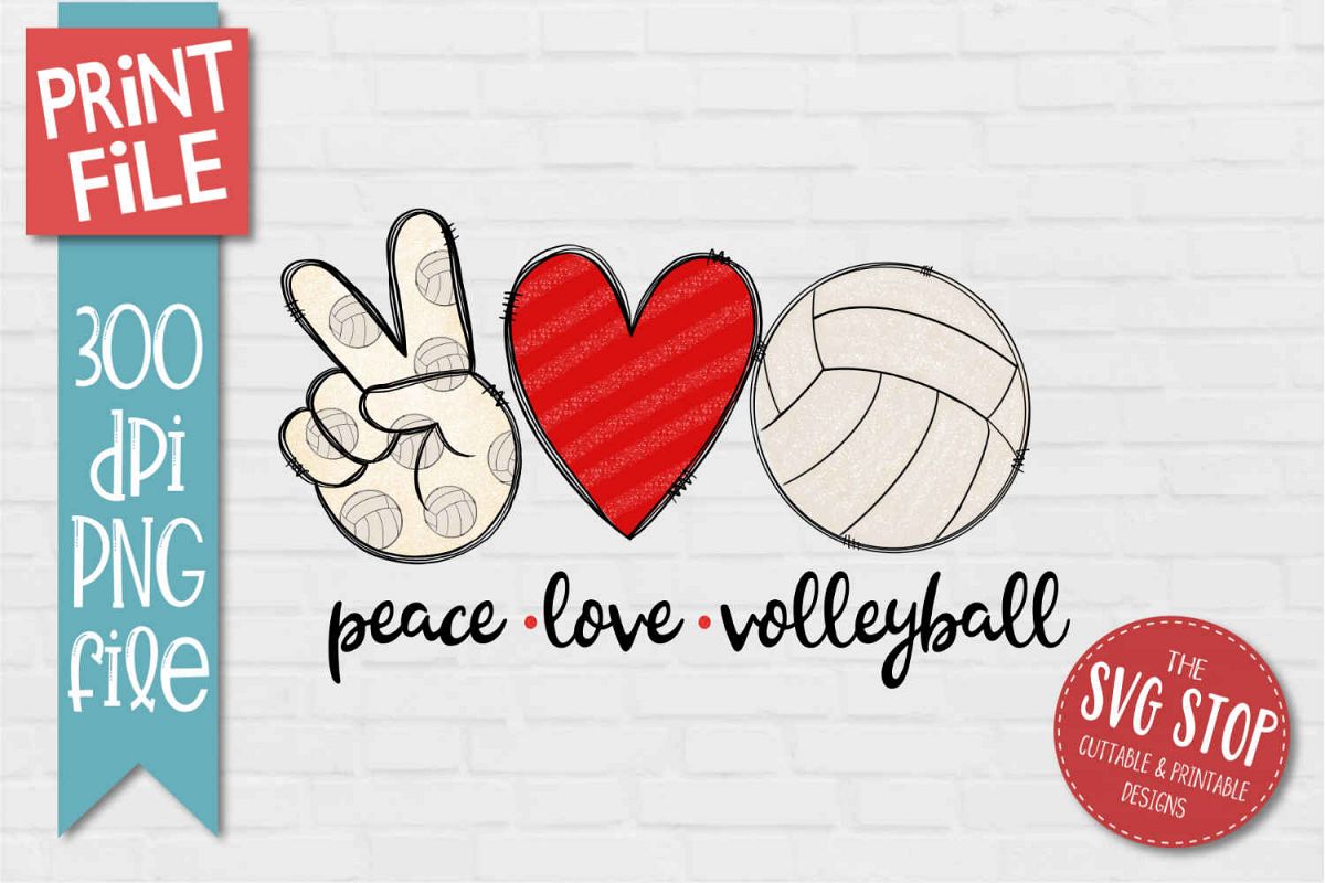 Download Peace Love Volleyball Sublimation Design PNG