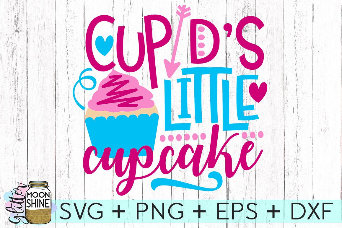 Cupid's Little Cupcake SVG DXF PNG EPS Cutting Files example image 1