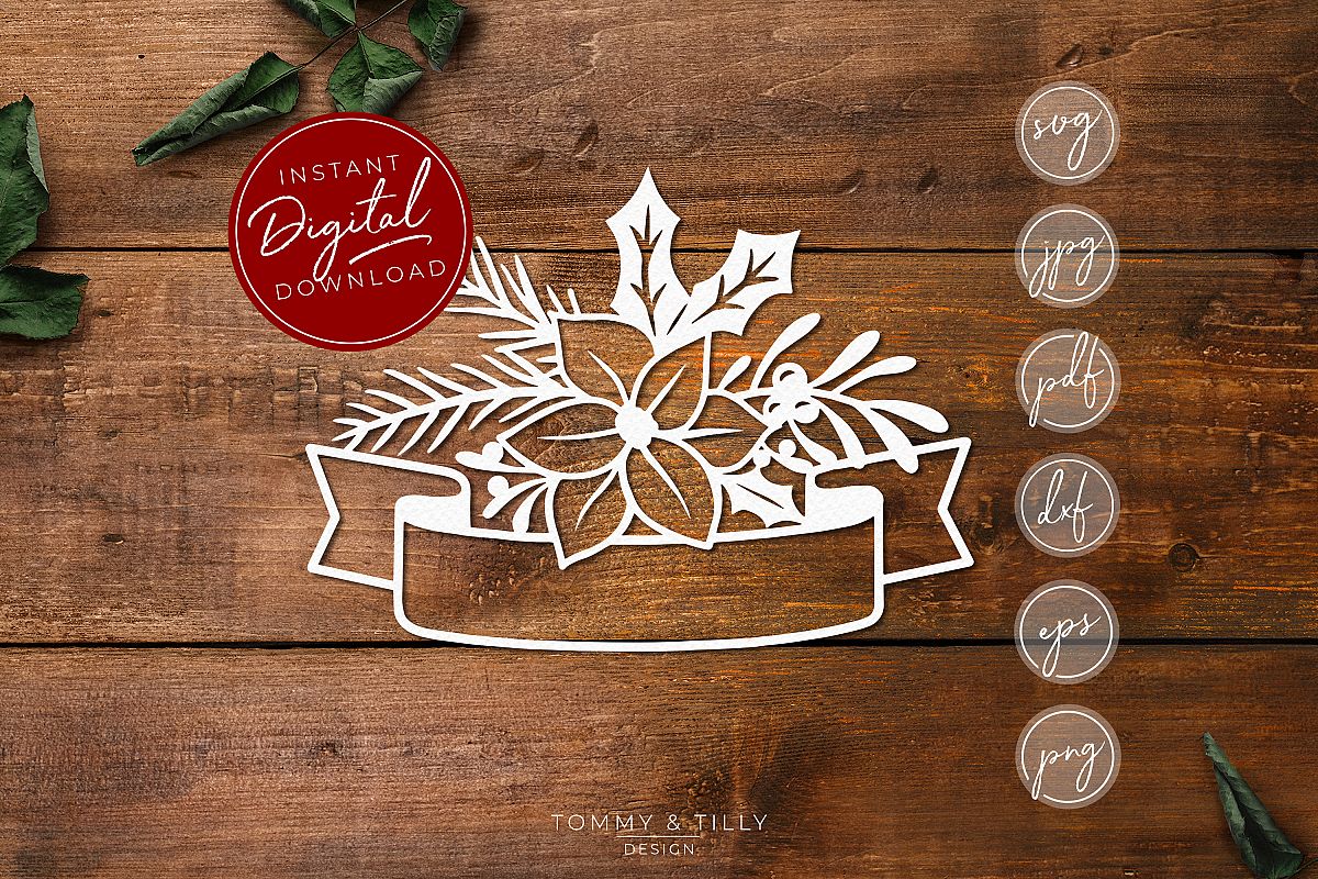 Christmas Banner - SVG EPS DXF PNG PDF JPG Cut File example image 1