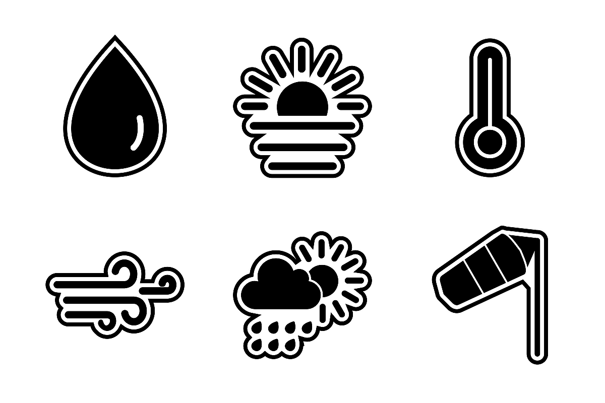 Set Of Weather And Season Icons example image 1