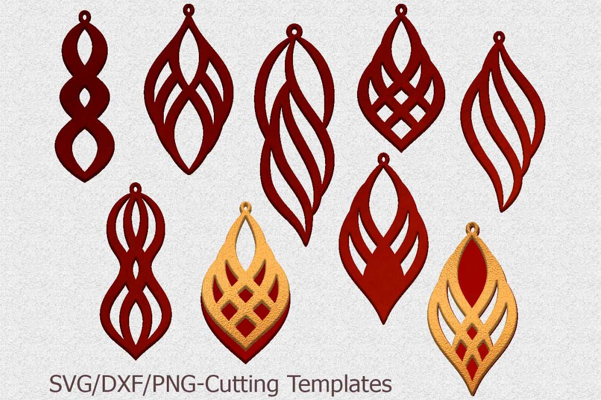 leather earring template svg, oriental jewelry svg laser cut