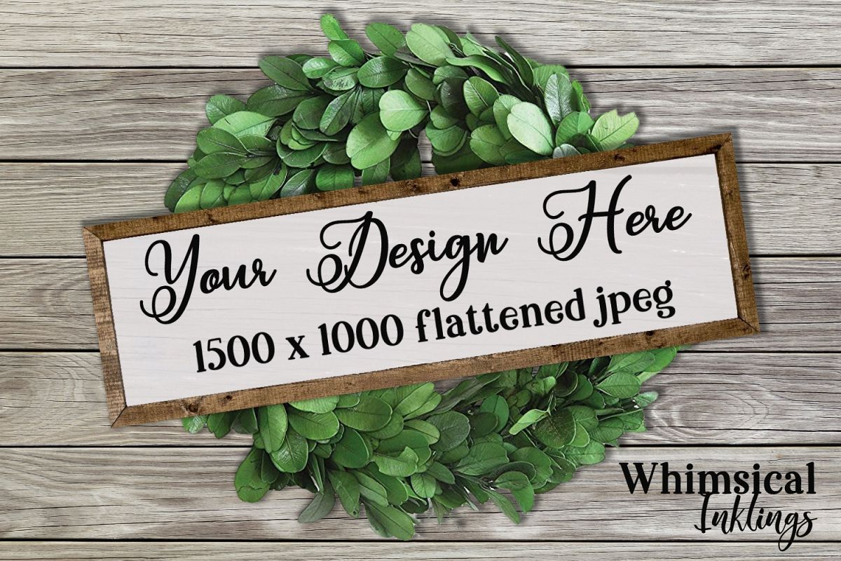 Wreath and Sign Mock Up example image 1