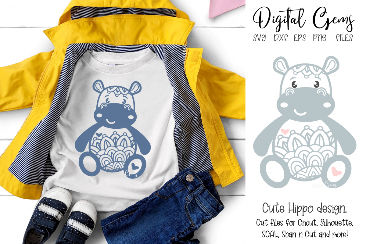 Hippo SVG / EPS / DXF / PNG Files example image 1
