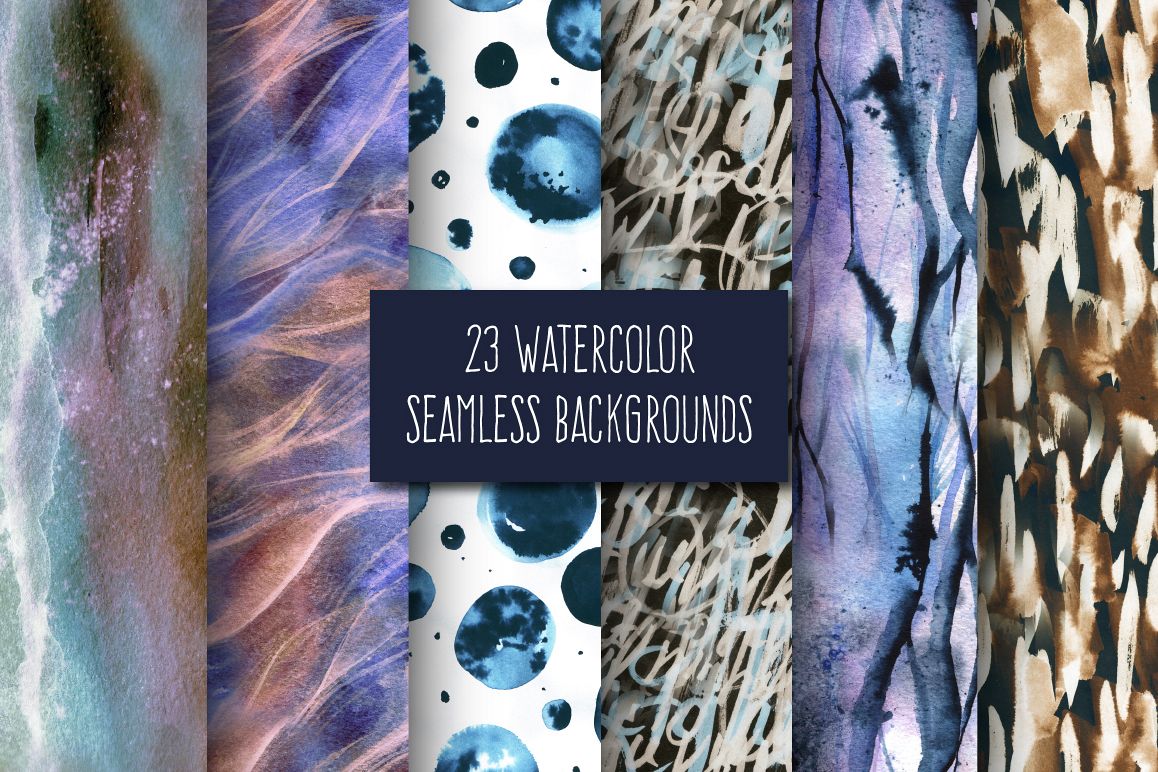 Watercolor seamless backgrounds example image 1