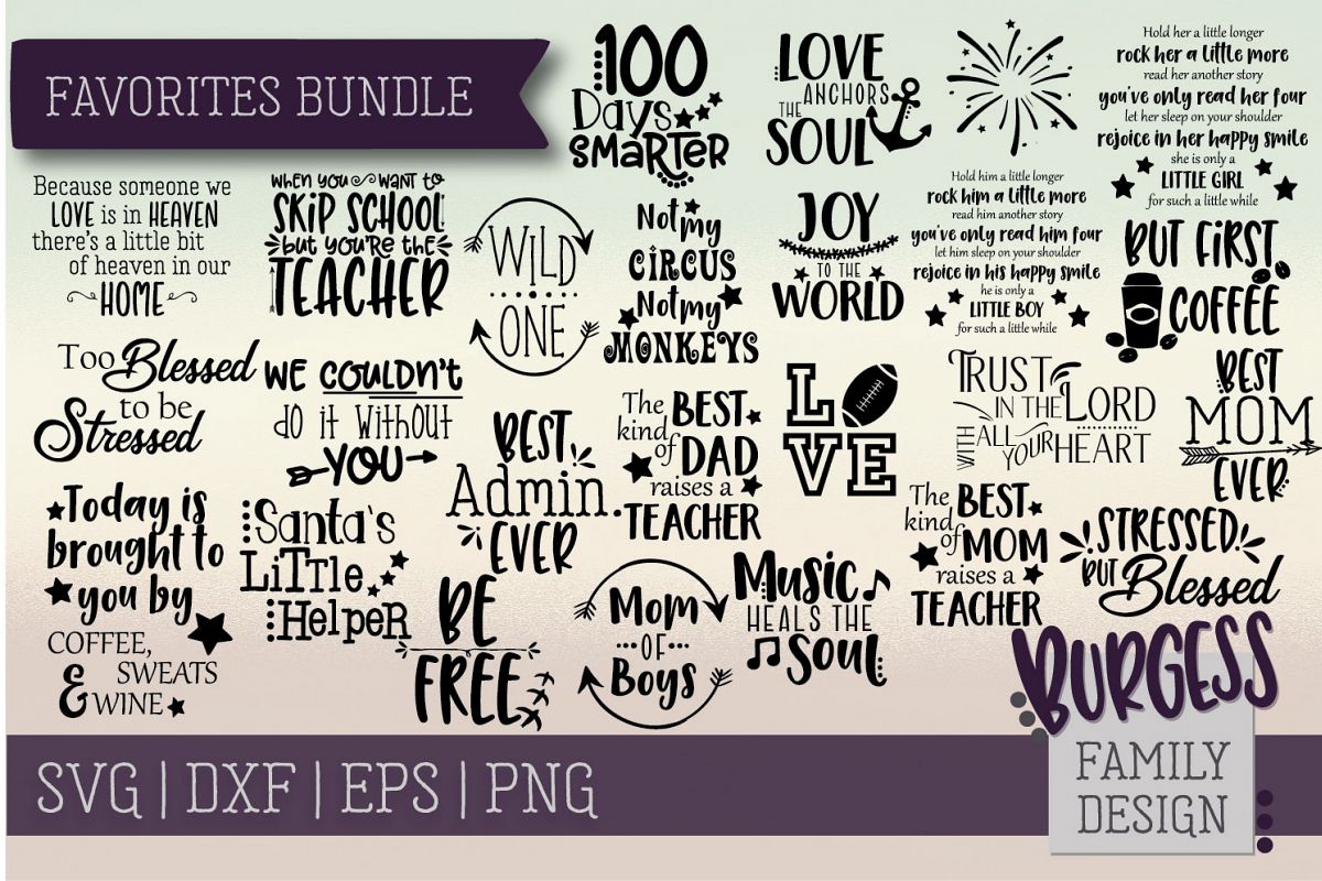 Favorites Bundle SVG DXF EPS PNG example image 1