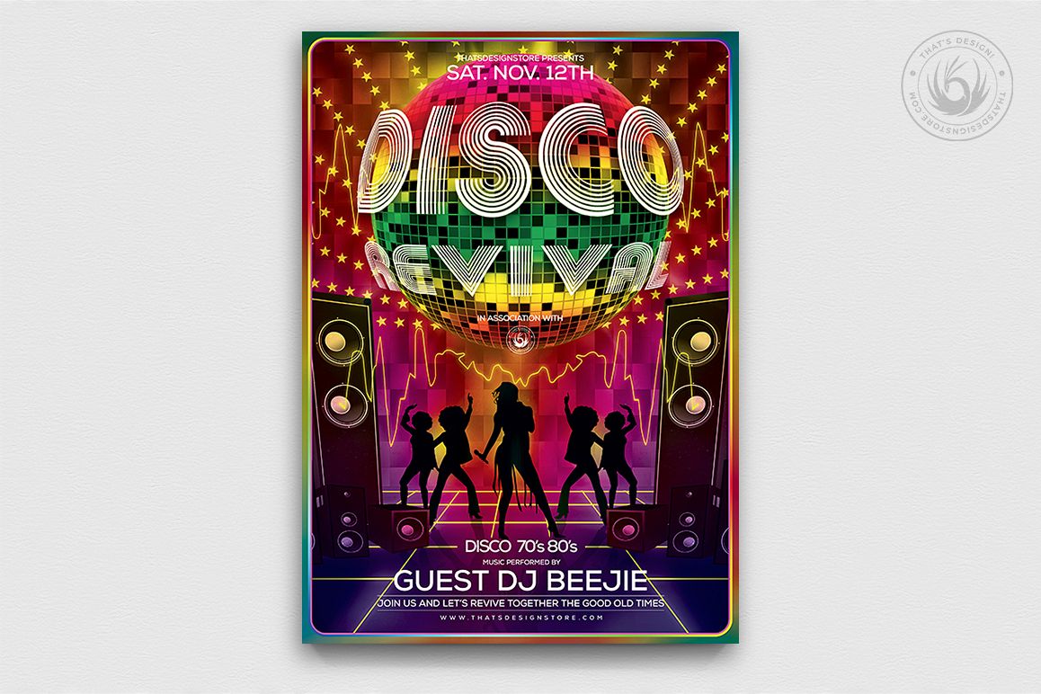 Disco Revival Flyer Template V1 example image 1