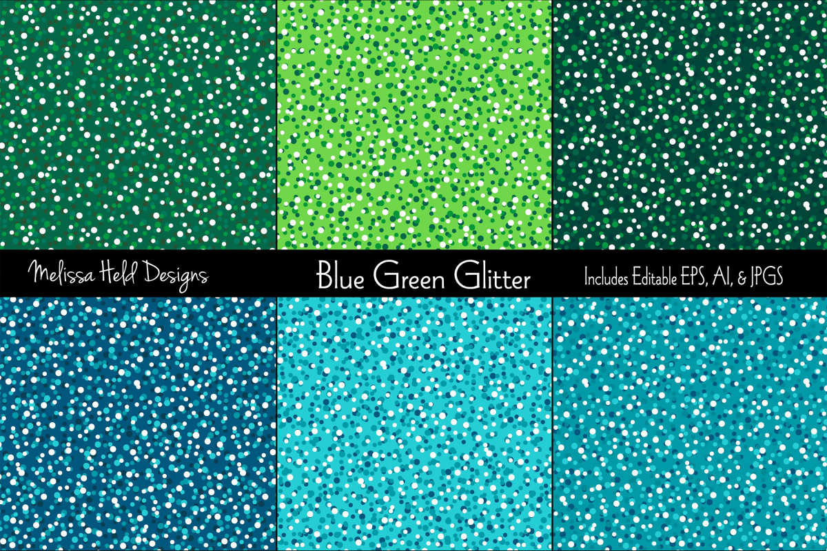 Blue & Green Glitter Textures example image 1