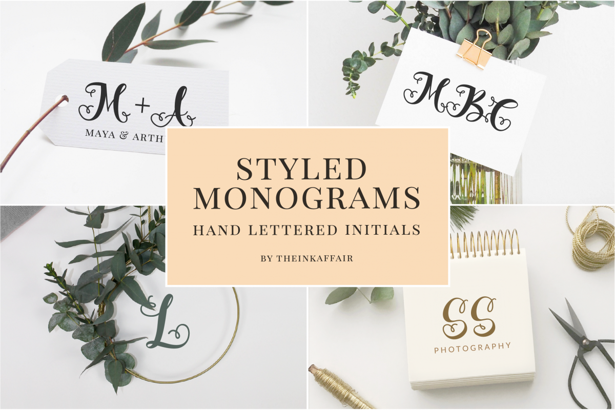 Styled Monograms - Hand lettered Initials example image 1