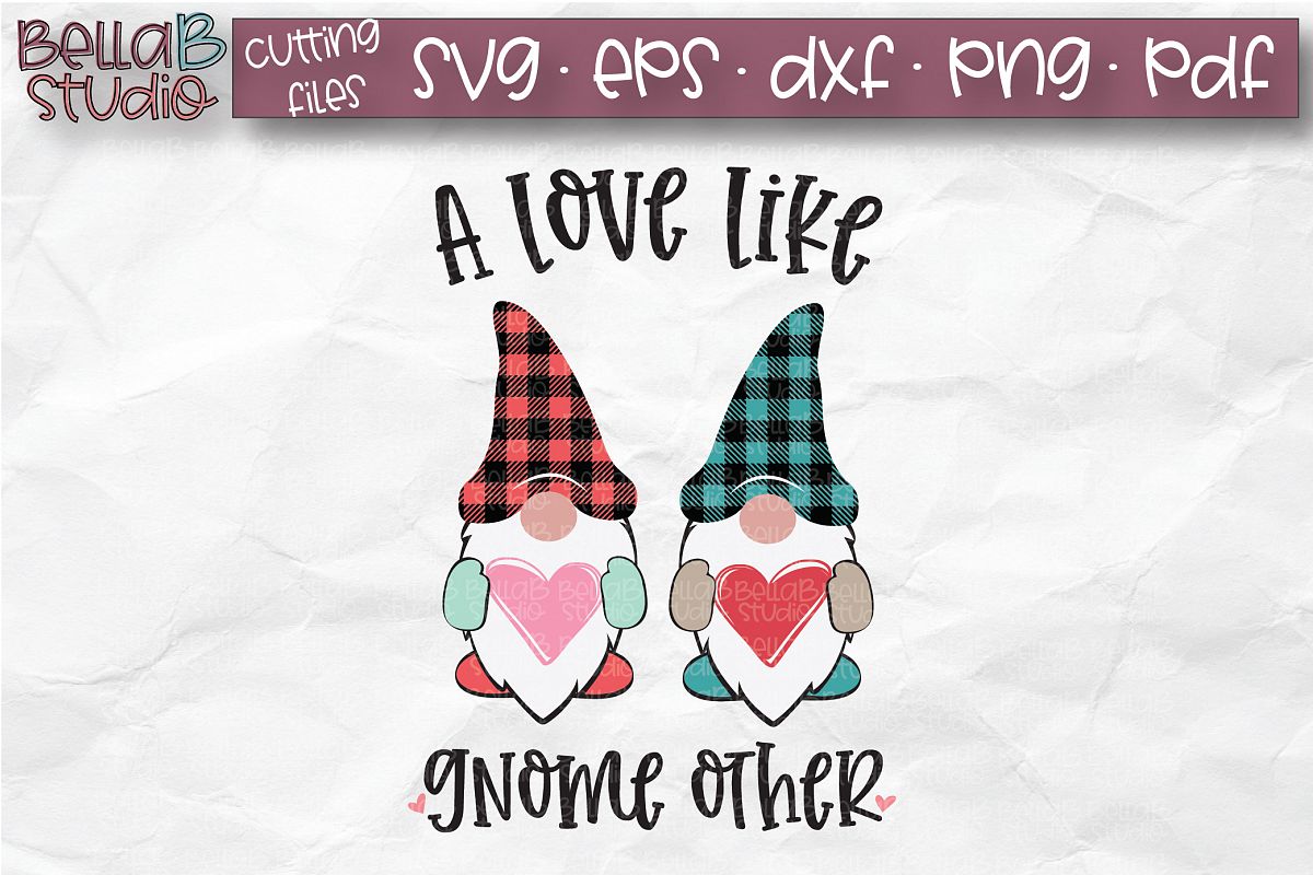 Valentine Gnomes SVG, A Love Like Gnome Other SVG, Plaid example image 1