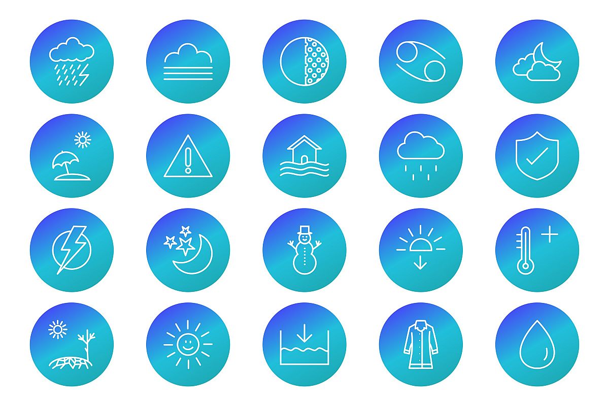 Set Of Weather And Season Icons example image 1