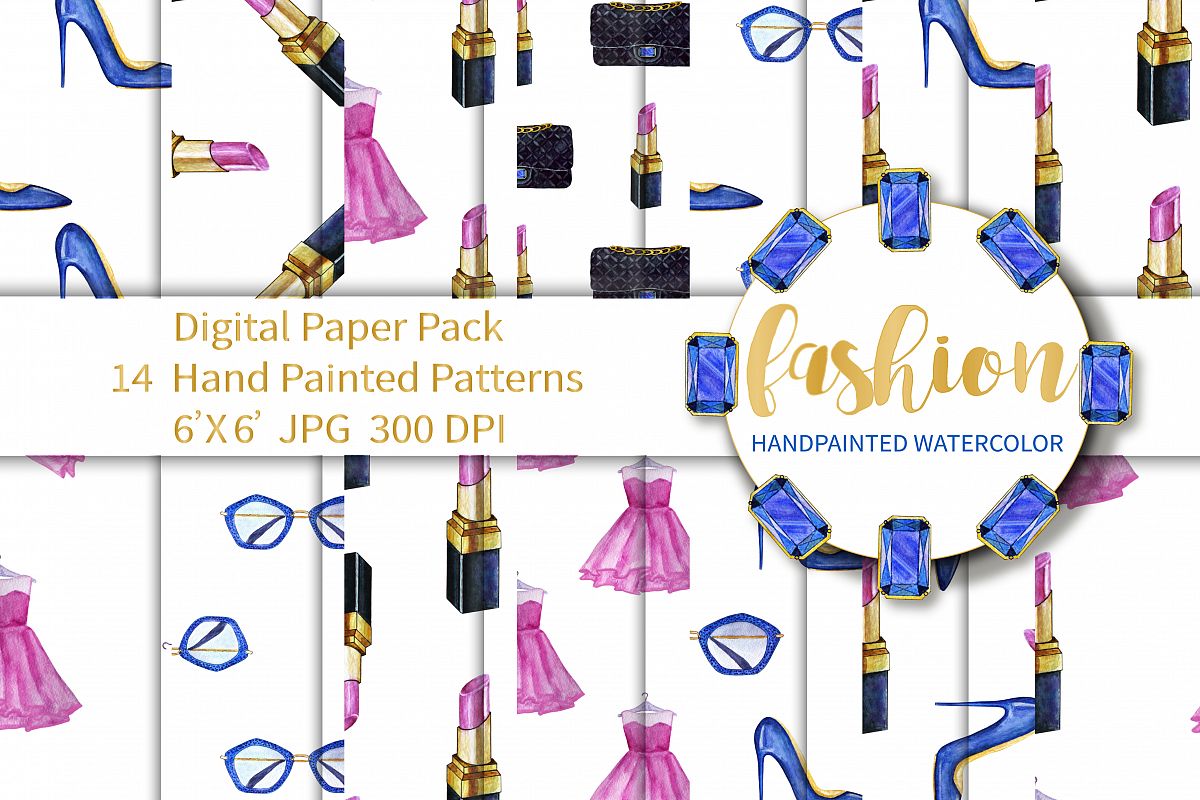 Fashion Digital Paper Pack example image 1