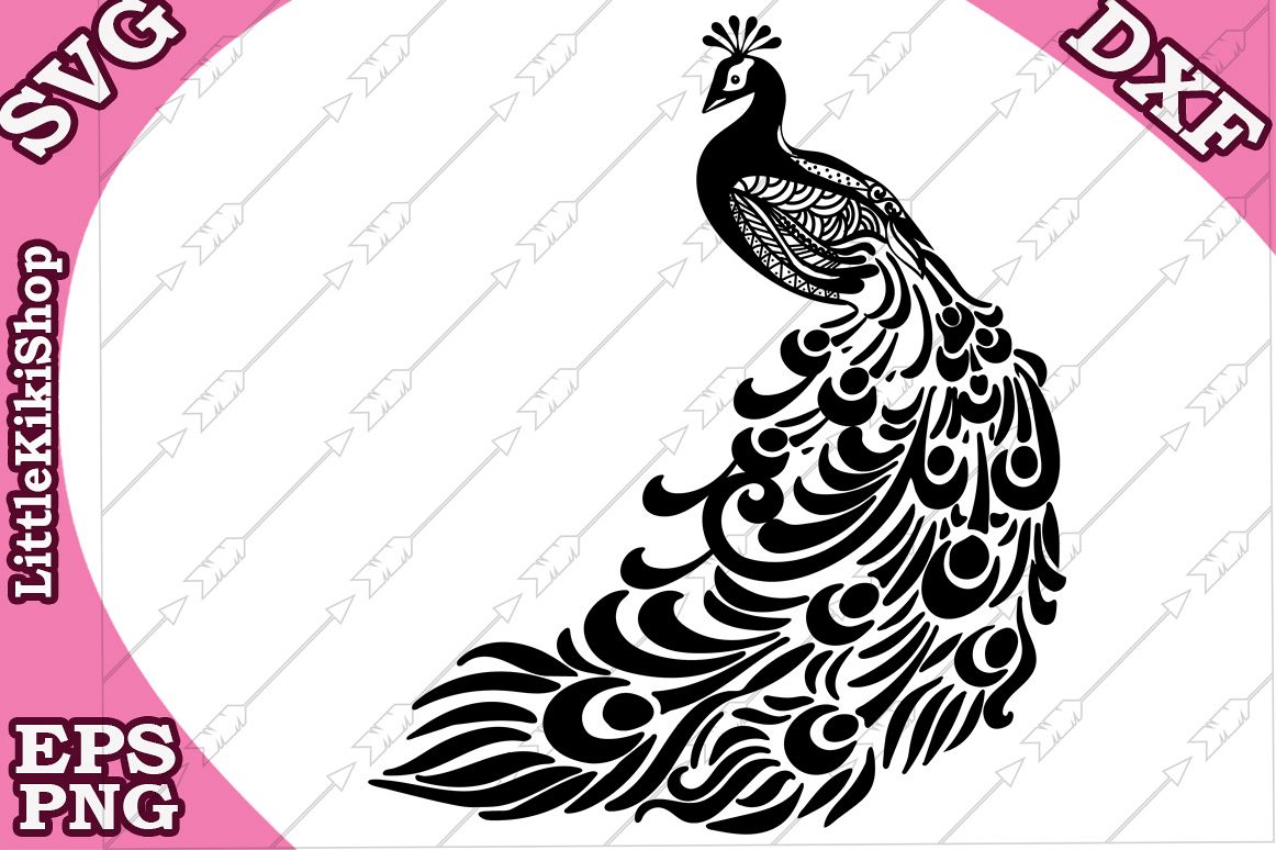 Peacock Svg, MANDALA PEACOCK SVG, Zentangle Svg,Bird Svg example image 1