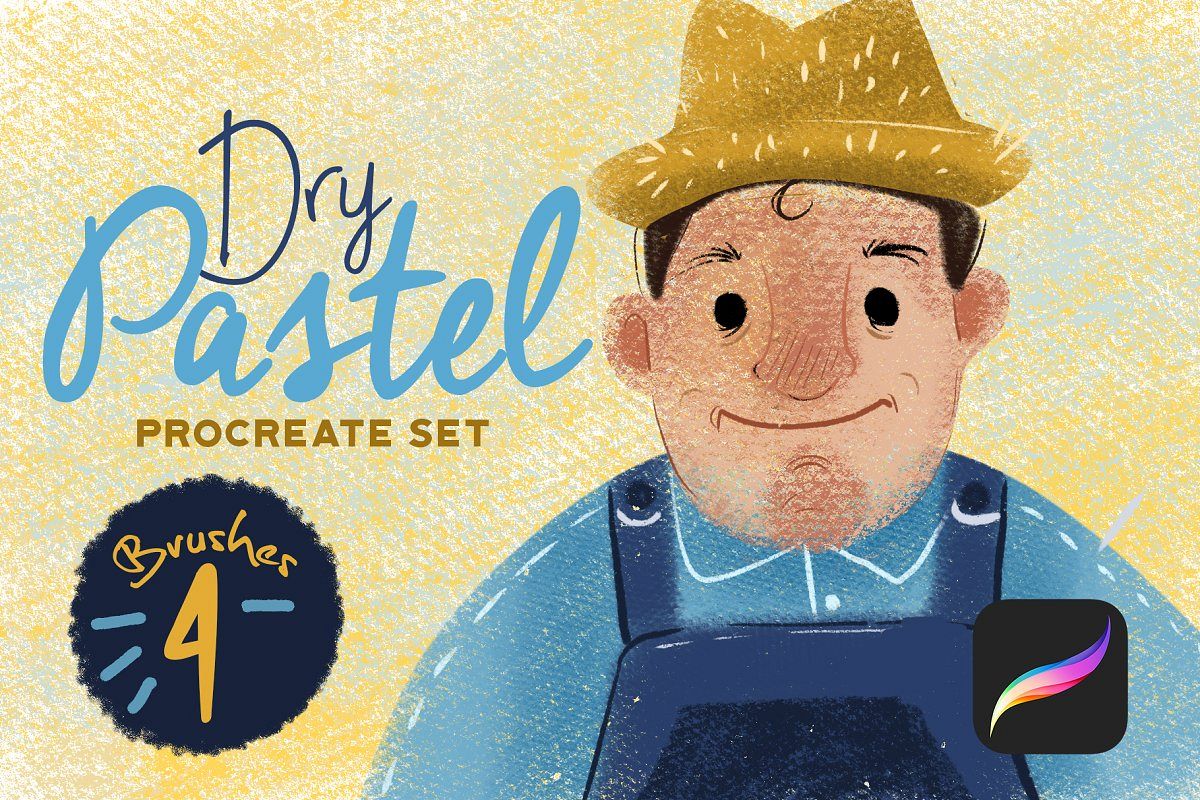 Dry Pastel Procreate Set example image 1
