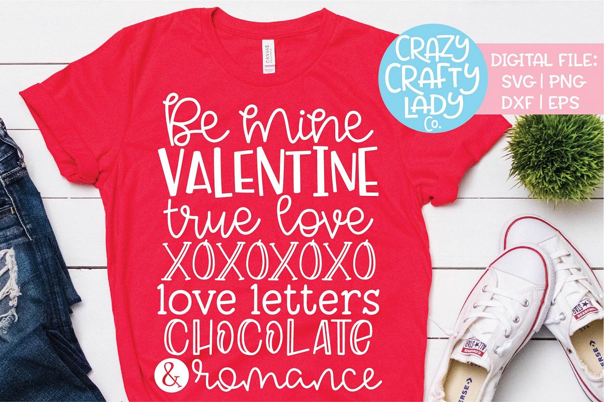 Be Mine Valentine True Love SVG DXF EPS PNG Cut File example image 1