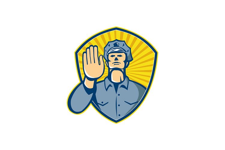 Policeman Police Officer Hand Stop Shield example image 1