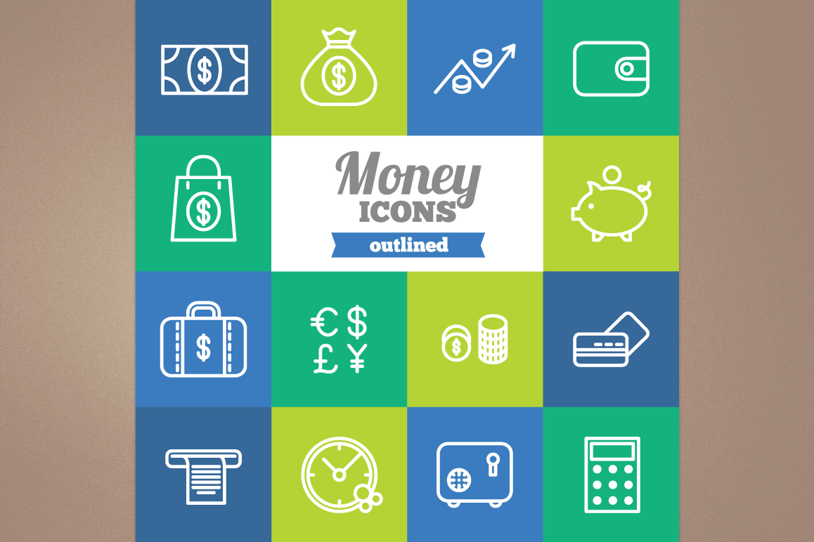 Outlined Money Icons example image 1