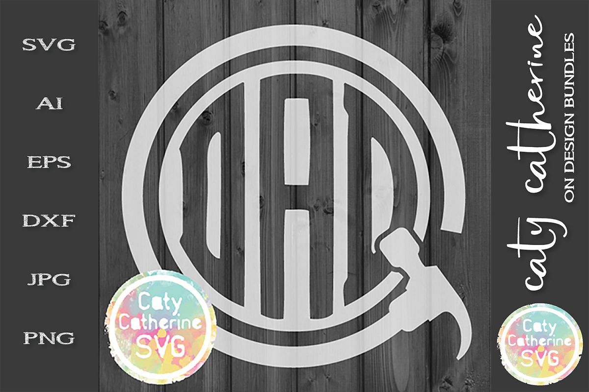 DAD Hammer Monogram Frame Father's Day SVG Cut File example image 1