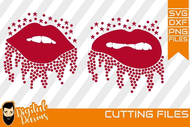 2x Lips svg, Mascara svg, Vector, Cricut, rhinestone svg example image 1