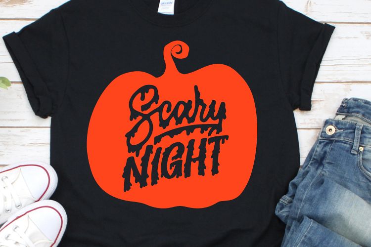 Scary Night Svg, Pumpkin Svg, Halloween Svg, Halloween Shirt example image 1