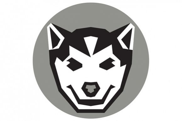 Baby Wolf Cub Head Circle Retro example image 1