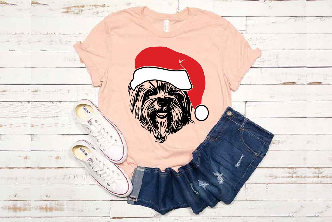 Yorkie Whit Christmas Hat Santa's Elf santa Squad dog 1592s example image 1