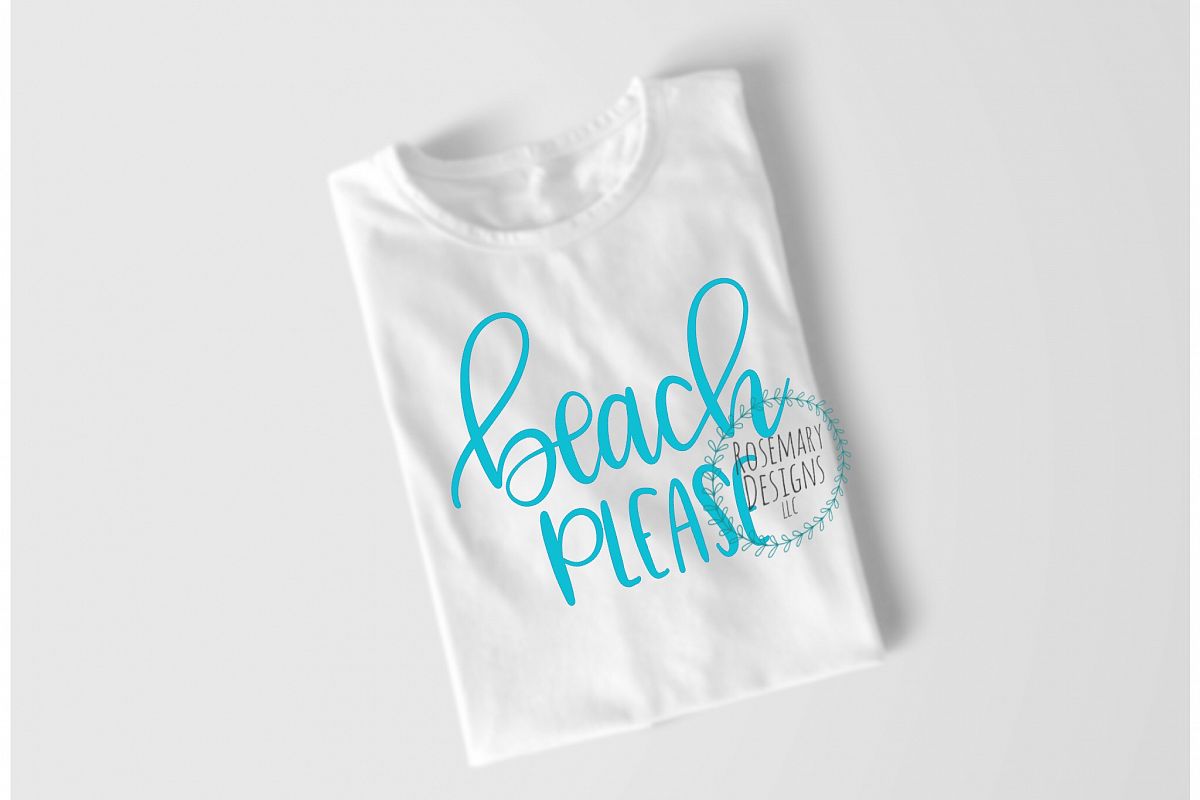 Beach Please - Hand lettered SVG file example image 1