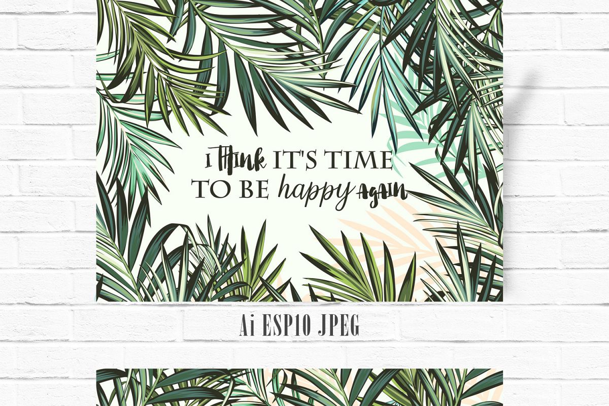 Palm leaf tropical background example image 1