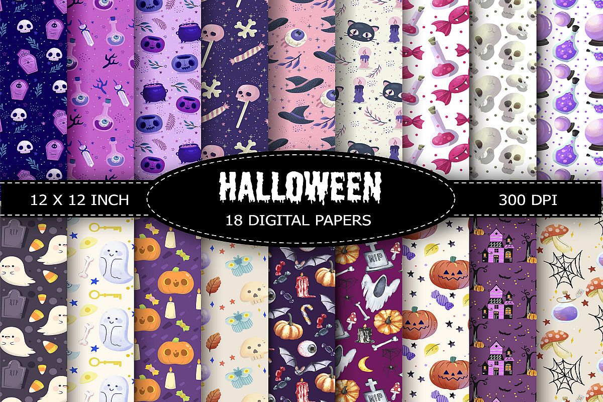 Halloween Digital Paper example image 1