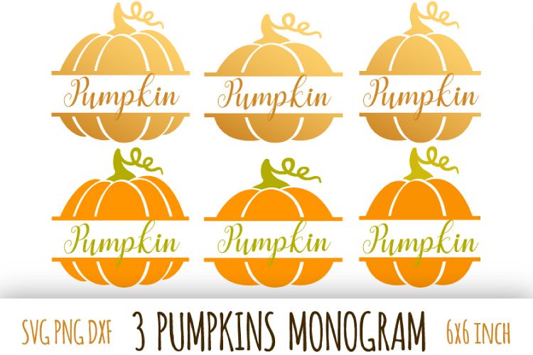 Pumpkin monogram. Thanksgiving digital clipart example image 1