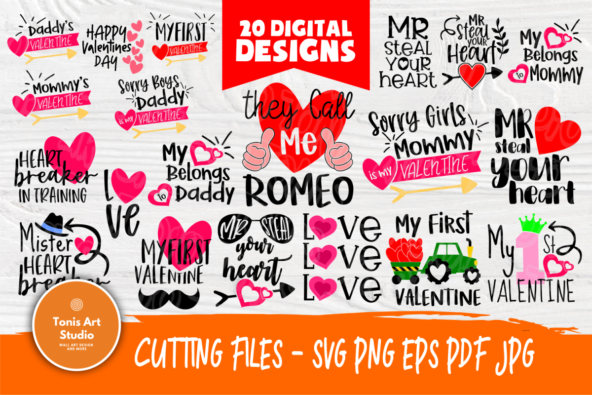 Valentine's Bundle SVG | Cut Files for Crafters | Kids SVG example image 1