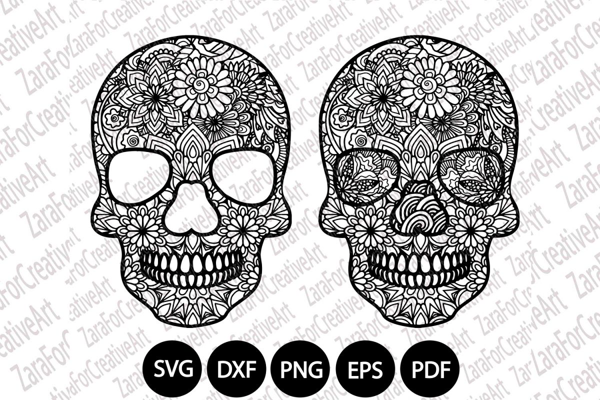 Download Sugar Skull mandala Zentangle svg