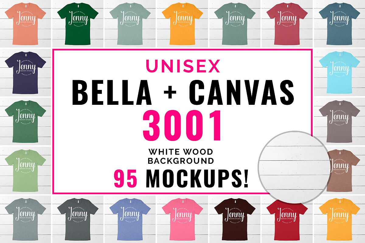 Bella Canvas 3001 Unisex Mockup Bundle, 95 Mockups example image 1