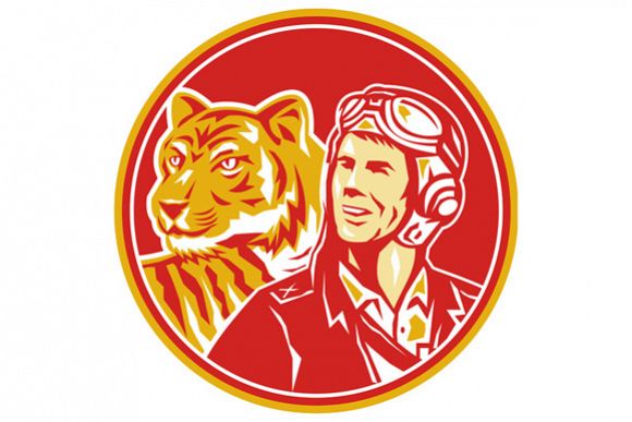 World War 2 Pilot Airman Tiger Circle Retro example image 1