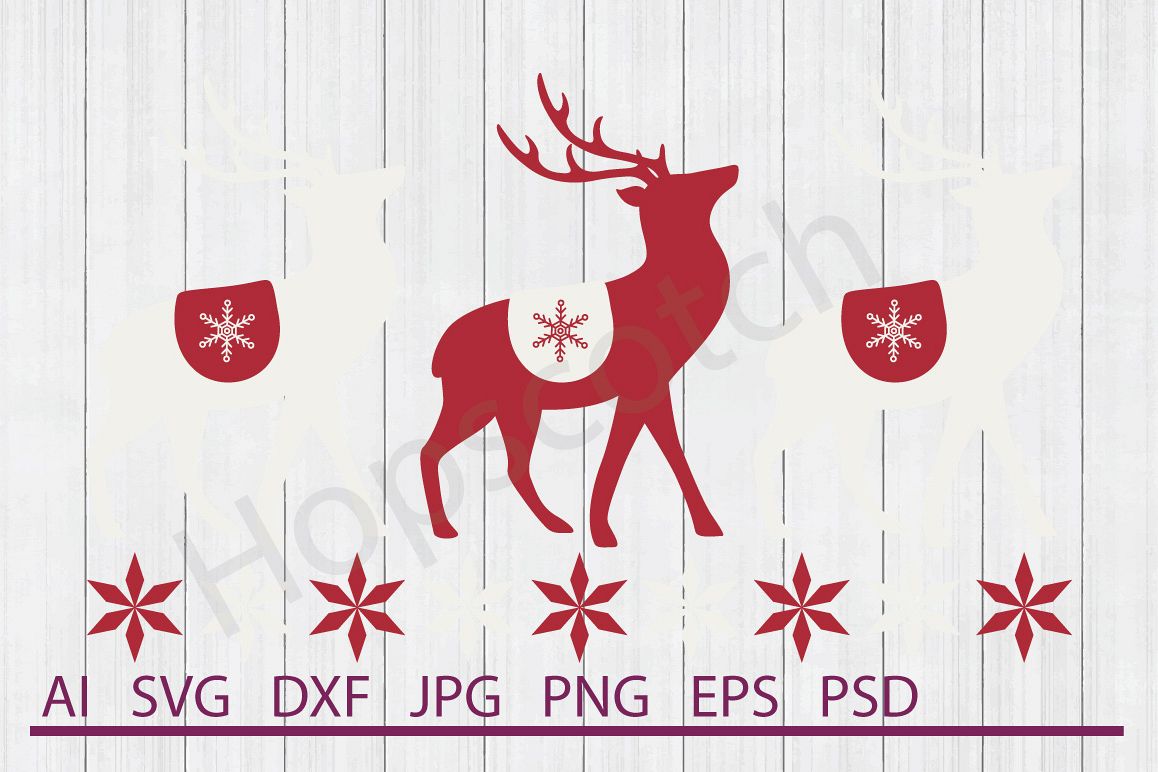 Reindeer SVG, DXF File, Cuttable File example image 1
