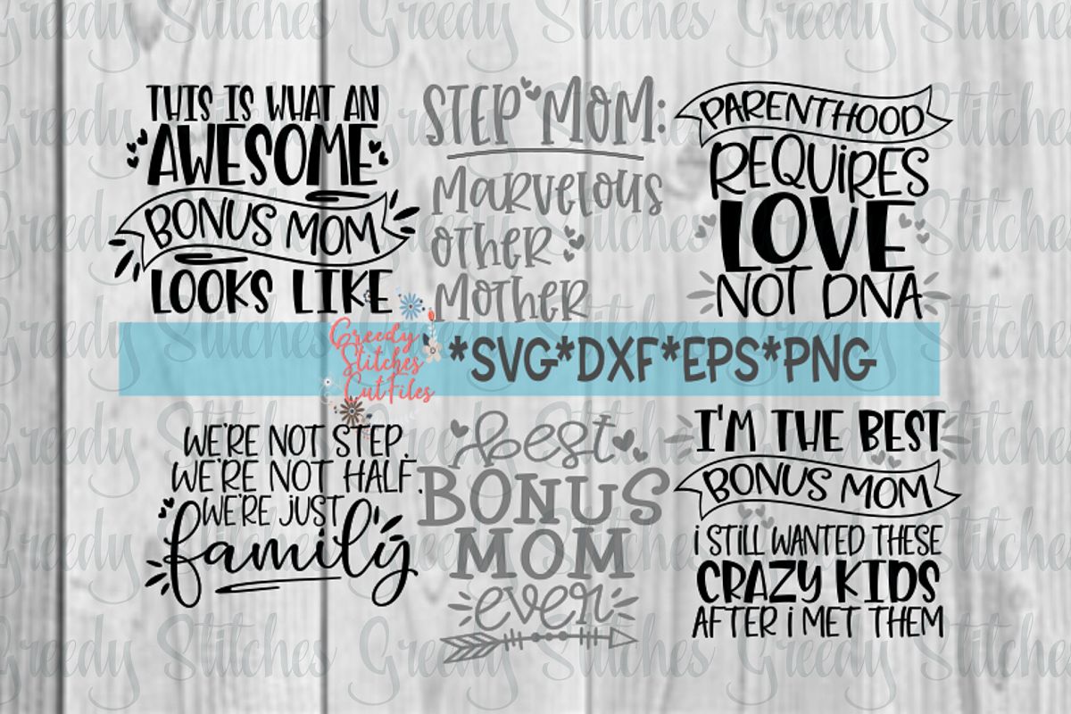Mother's Day | Bonus Mom Bundle | Step Mom SVG Bundle example image 1