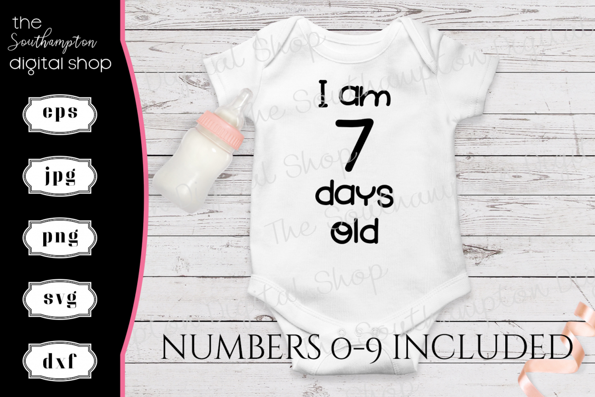 I am Days Old All Numbers Included example image 1