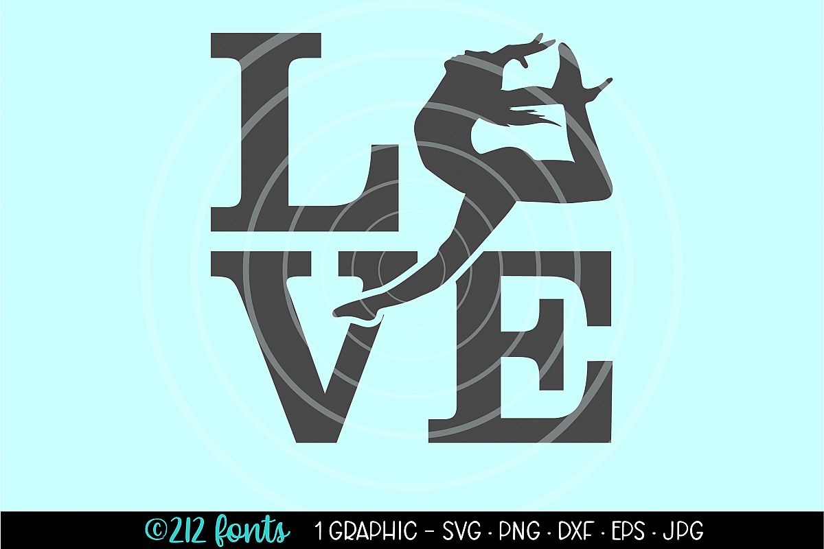 Dance Leap LOVE Jump Graphic Cut File DXF PNG JPG SVG EPS