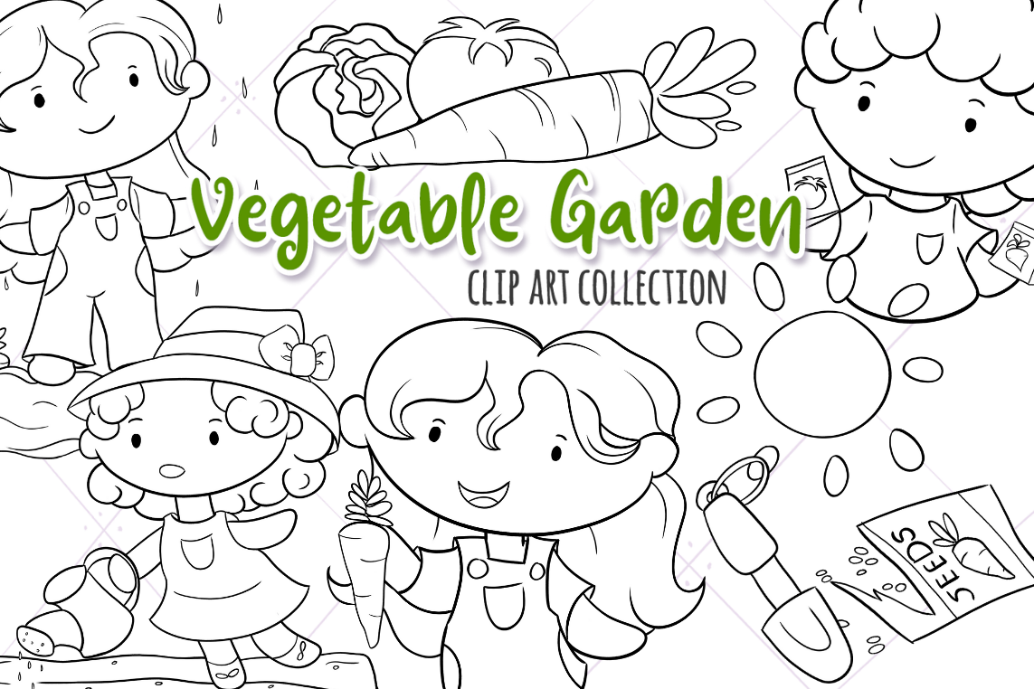 Growing a Vegetable Garden Digital Stamps example image 1