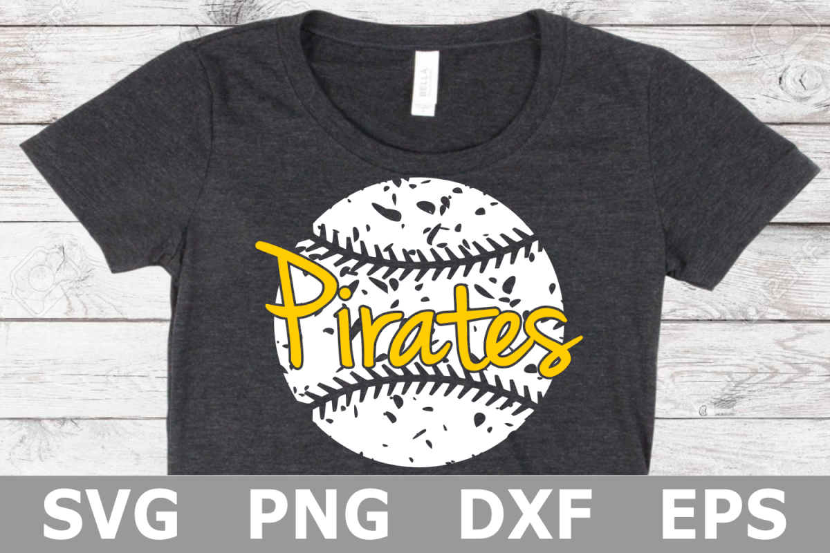 Pirates Grunge Baseball - A Sports SVG Cut File example image 1