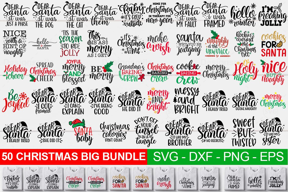 Big Christmas Bundle svg - Christmas svg - Cut File example image 1