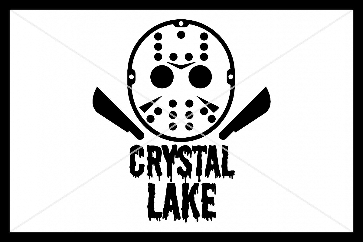Halloween, SVG, Mask, Crystal Lake, Silhouette Cameo, Cut example image 1