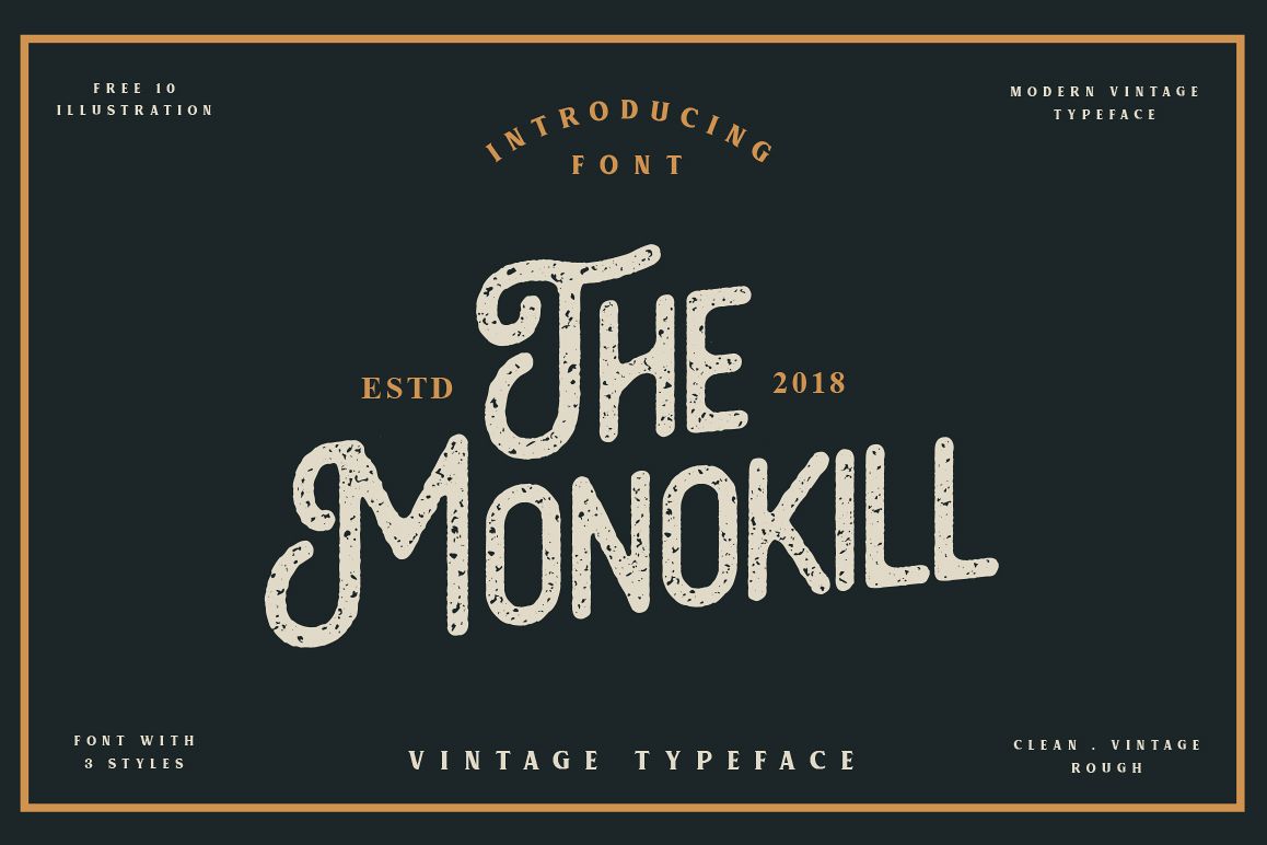 The Monokill - 3 Font With Extras example image 1