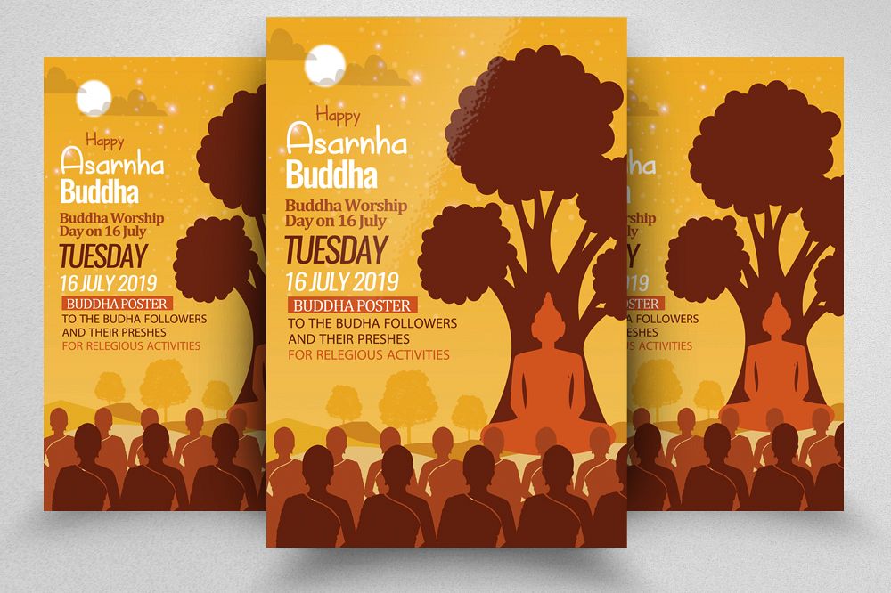Buddha Worship Day Flyer Template example image 1