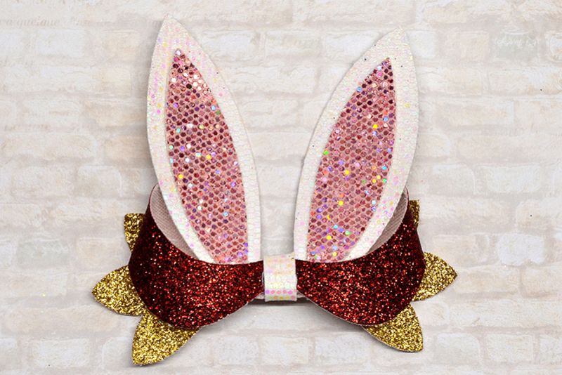 Hair bow template SVG, DIY leather bow template example image 1