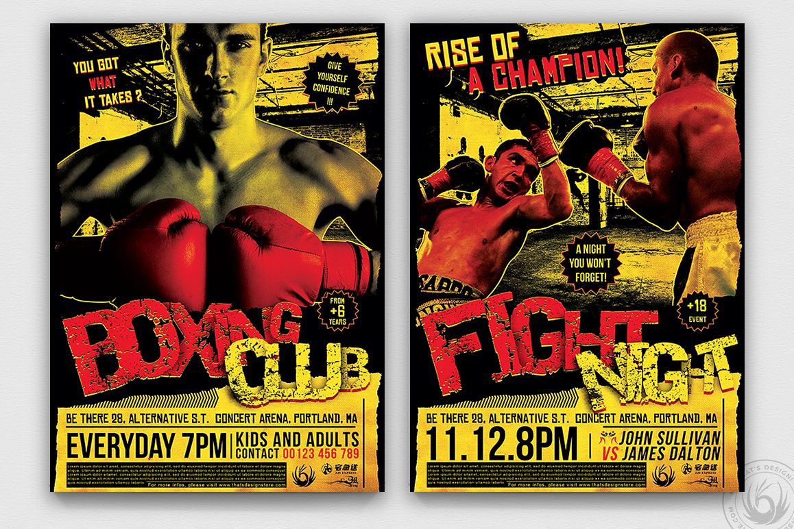 Fight Night Flyer Template V1 example image 1